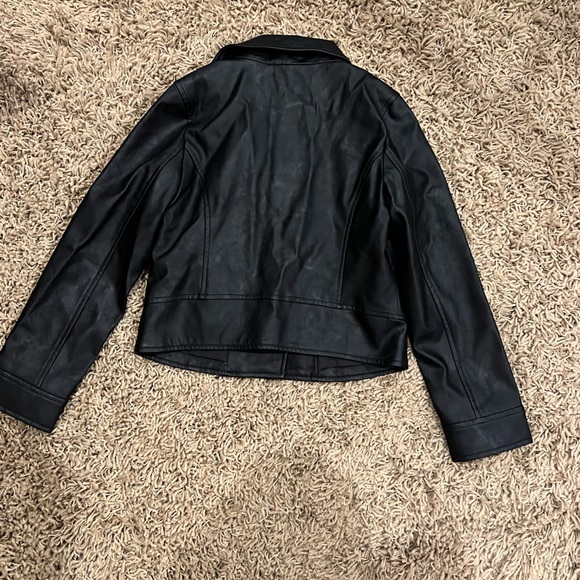 GAP Kids Faux Leather Moto Jacket black medium - Picture 2 of 5